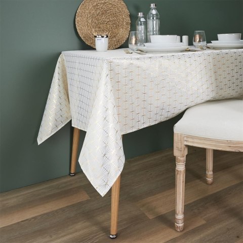 Obrus Geometric Dore biały/złoty 140x250cm Obrus Geometric Dore biały/złoty 140x250cm