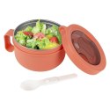 Okrągły Lunch box pomarańczowy z widelcem Okrągły Lunch box pomarańczowy z widelcem