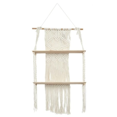 Półka Boho duża macrama beżowa Półka Boho duża macrama beżowa