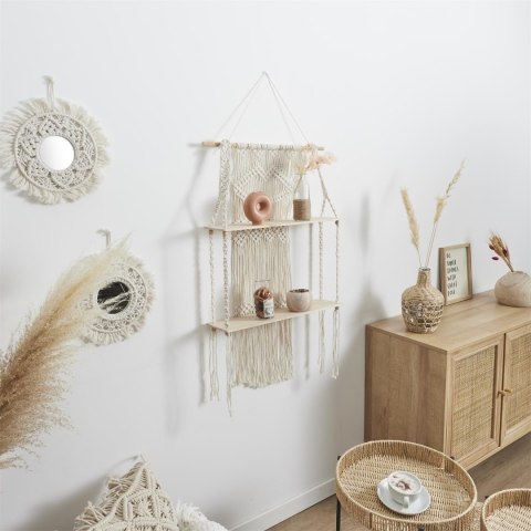 Półka Boho duża macrama beżowa Półka Boho duża macrama beżowa