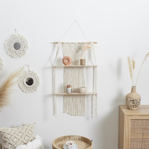 Półka Boho duża macrama beżowa Półka Boho duża macrama beżowa