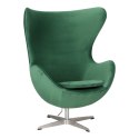Fotel Jajo Velvet zielone/ srebrna podstawa Fotel Jajo Velvet zielone/ srebrna podstawa