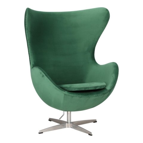 Fotel Jajo Velvet zielone/ srebrna podstawa Fotel Jajo Velvet zielone/ srebrna podstawa