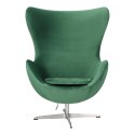Fotel Jajo Velvet zielone/ srebrna podstawa Fotel Jajo Velvet zielone/ srebrna podstawa