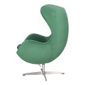 Fotel Jajo Velvet zielone/ srebrna podstawa Fotel Jajo Velvet zielone/ srebrna podstawa