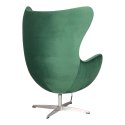 Fotel Jajo Velvet zielone/ srebrna podstawa Fotel Jajo Velvet zielone/ srebrna podstawa