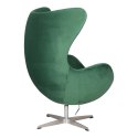 Fotel Jajo Velvet zielone/ srebrna podstawa Fotel Jajo Velvet zielone/ srebrna podstawa
