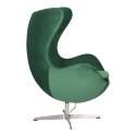 Fotel Jajo Velvet zielone/ srebrna podstawa Fotel Jajo Velvet zielone/ srebrna podstawa