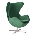 Fotel Jajo Velvet zielone/ srebrna podstawa Fotel Jajo Velvet zielone/ srebrna podstawa