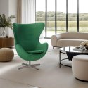Fotel Jajo Velvet zielone/ srebrna podstawa Fotel Jajo Velvet zielone/ srebrna podstawa