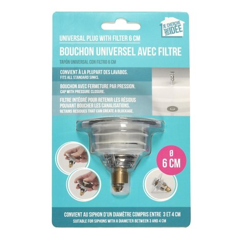 Korek do zlewu uniwersalny 6cm chromowany Korek do zlewu uniwersalny 6cm chromowany