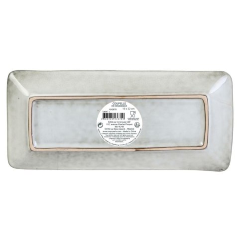Prostokątny talerz Tierra szary 22x10 Prostokątny talerz Tierra szary 22x10