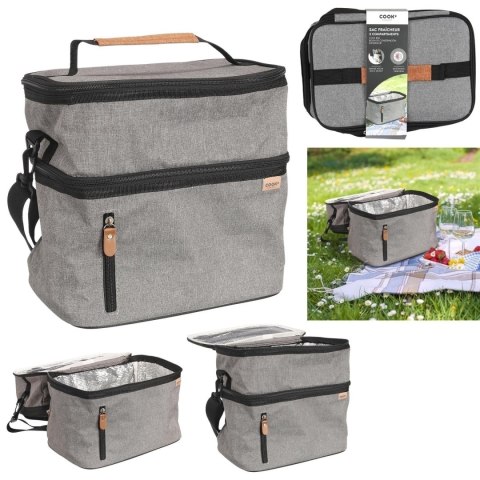 Torba termiczna na lunch Zippi XL szara Torba termiczna na lunch Zippi XL szara