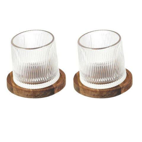 Zestaw 2 szklanek do whisky z podkładkami Zestaw 2 szklanek do whisky z podkładkami