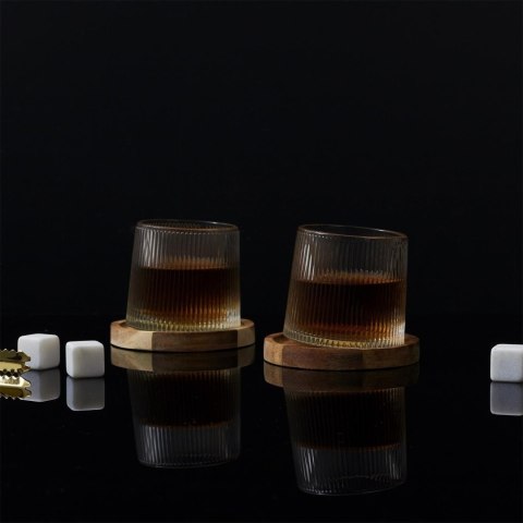 Zestaw 2 szklanek do whisky z podkładkami Zestaw 2 szklanek do whisky z podkładkami