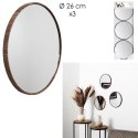 Zestaw 3 luster Toronto, okrągłych, orzech 26cm Zestaw 3 luster Toronto, okrągłych, orzech 26cm