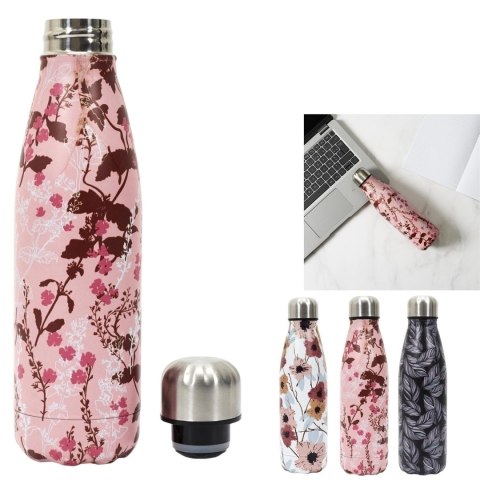 Butelka termiczna Flower czarna 500ml Butelka termiczna Flower czarna 500ml