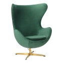 Fotel Jajo Velvet zielone/ złota podstawa Fotel Jajo Velvet zielone/ złota podstawa