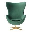 Fotel Jajo Velvet zielone/ złota podstawa Fotel Jajo Velvet zielone/ złota podstawa