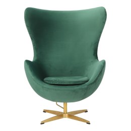 Fotel Jajo Velvet zielone/ złota podstawa