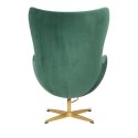 Fotel Jajo Velvet zielone/ złota podstawa Fotel Jajo Velvet zielone/ złota podstawa