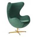 Fotel Jajo Velvet zielone/ złota podstawa Fotel Jajo Velvet zielone/ złota podstawa