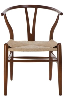 Krzesło Wicker Naturalne brązowe cieme i nspirowane Wishbone