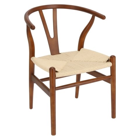 Krzesło Wicker Naturalne brązowe cieme i nspirowane Wishbone Krzesło Wicker Naturalne brązowe cieme i nspirowane Wishbone
