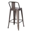 Hoker Paris Back short 66cm metaliczny insp. Tolix Hoker Paris Back short 66cm metaliczny insp. Tolix