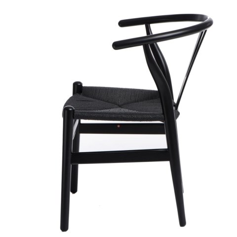 Krzesło Wicker Czarne czarny inspirowany Wishbone Krzesło Wicker Czarne czarny inspirowany Wishbone
