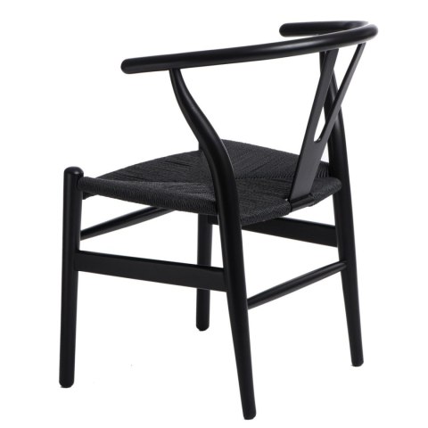 Krzesło Wicker Czarne czarny inspirowany Wishbone Krzesło Wicker Czarne czarny inspirowany Wishbone