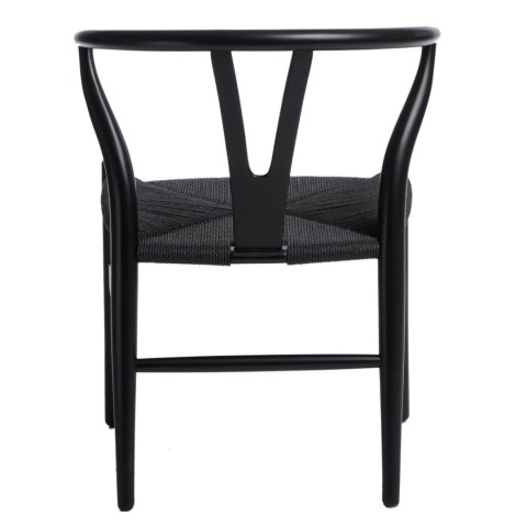 Krzesło Wicker Czarne czarny inspirowany Wishbone Krzesło Wicker Czarne czarny inspirowany Wishbone