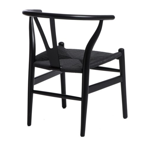 Krzesło Wicker Czarne czarny inspirowany Wishbone Krzesło Wicker Czarne czarny inspirowany Wishbone