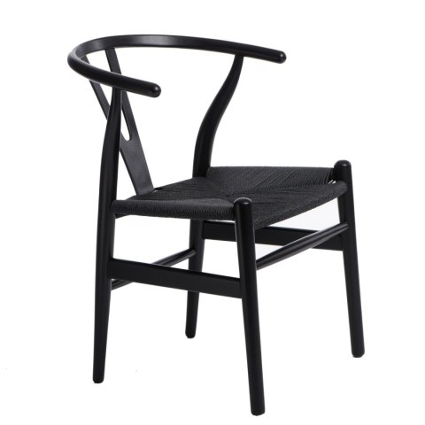 Krzesło Wicker Czarne czarny inspirowany Wishbone Krzesło Wicker Czarne czarny inspirowany Wishbone