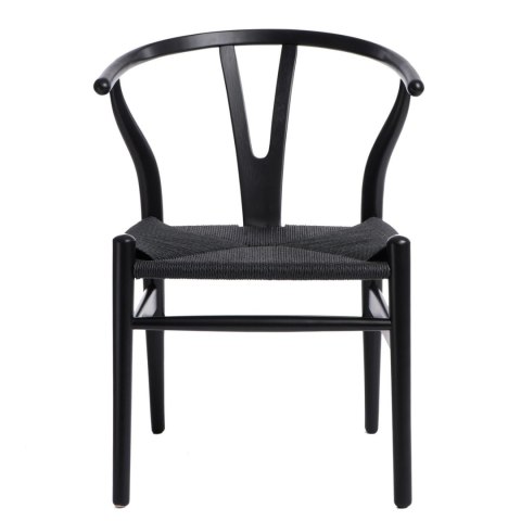 Krzesło Wicker Czarne czarny inspirowany Wishbone Krzesło Wicker Czarne czarny inspirowany Wishbone