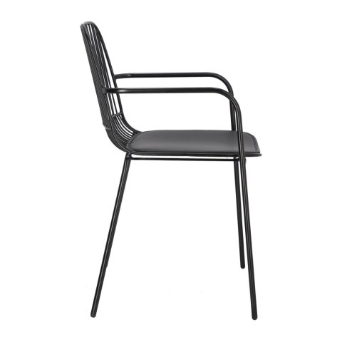 Krzesło Willy Arm Black z poduszką PU Krzesło Willy Arm Black z poduszką PU