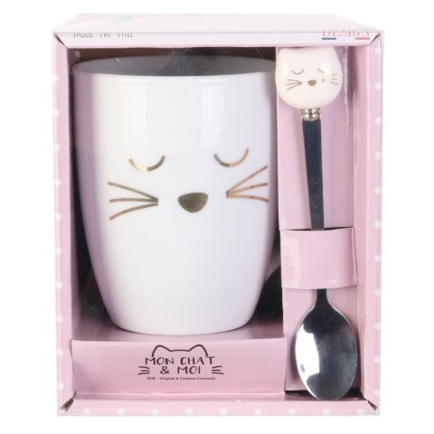 Kubek Kotek z łyżeczką 350 ml Kubek Kotek z łyżeczką 350 ml