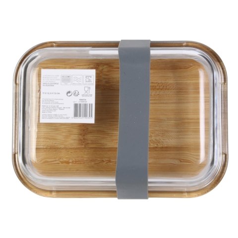 Lunch box szklany z bambusową przykrywką Lunch box szklany z bambusową przykrywką