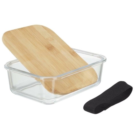 Lunch box szklany z bambusową przykrywką Lunch box szklany z bambusową przykrywką