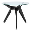 Stół Troy 90cm transparentny/ czarny Stół Troy 90cm transparentny/ czarny