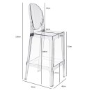Stołek barowy Viki transparentny 75cm