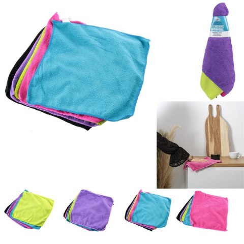 Zestaw 5 ścierek z mikrofibry 30x28cm kolorowe Zestaw 5 ścierek z mikrofibry 30x28cm kolorowe