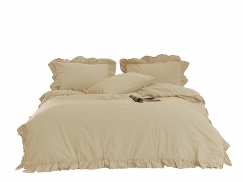 Pościel bawełniana AKDENIZ CREAM/220X200(P) STONEWASHED Pościel bawełniana AKDENIZ CREAM/220X200(P) STONEWASHED