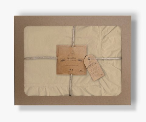Pościel bawełniana AKDENIZ CREAM/220X200(P) STONEWASHED Pościel bawełniana AKDENIZ CREAM/220X200(P) STONEWASHED