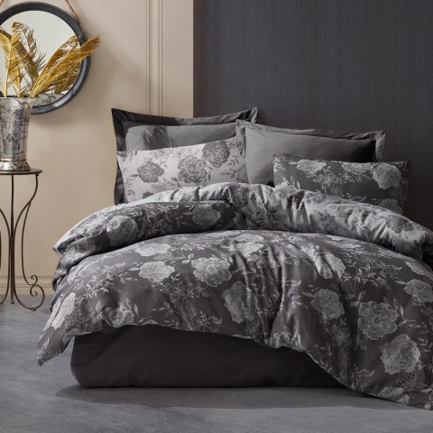 Pościel bawełniana FLORY DARK GREY/220x200 COTTONLOVE JACQUARD Pościel bawełniana FLORY DARK GREY/220x200 COTTONLOVE JACQUARD