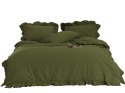 Pościel bawełniana OLIVE/160x200(P) STONEWASHED Pościel bawełniana OLIVE/160x200(P) STONEWASHED