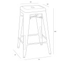 Hoker Paris 66cm metaliczny inspirowany Tolix Hoker Paris 66cm metaliczny inspirowany Tolix