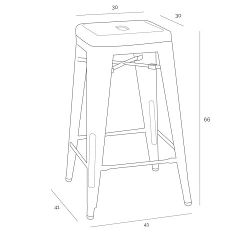 Hoker Paris 66cm żółty inspirowany Tolix Hoker Paris 66cm żółty inspirowany Tolix