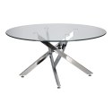 Stolik kawowy Amber 90cm transparentny/ chrom Stolik kawowy Amber 90cm transparentny/ chrom