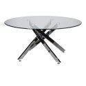 Stolik kawowy Amber 90cm transparentny/ chrom Stolik kawowy Amber 90cm transparentny/ chrom